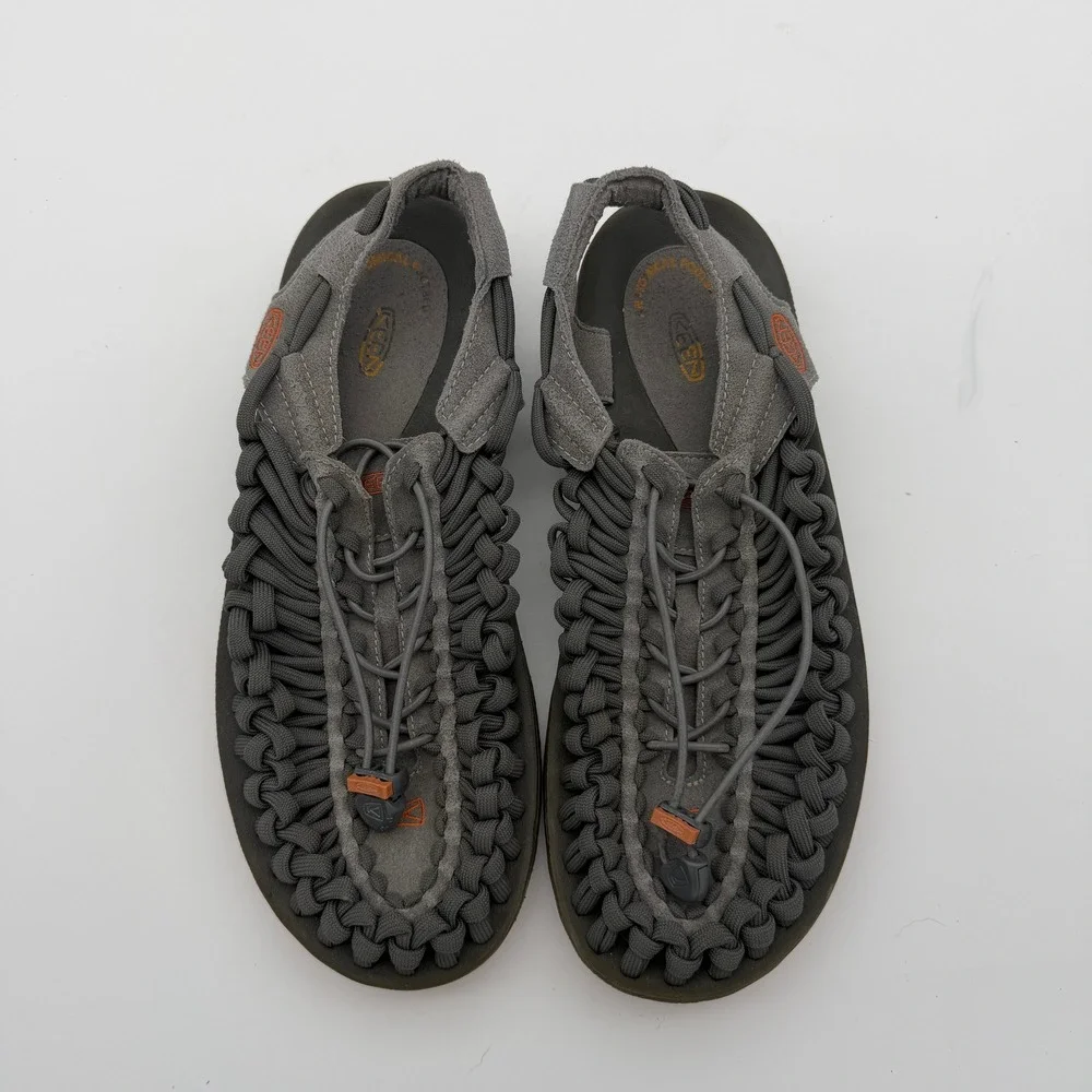 Keen Uneek Grey Orange Cord Sandals Mens 10 1018601 Outdoor Water Shoes